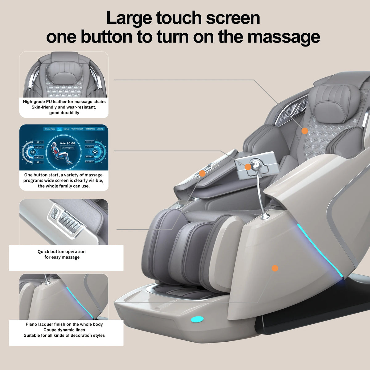 4D Massagesessel Yoga-Stretch Schwerelosigkeit Massagesessel Automatische Wadenverlängerung Wadenkneten Ganzkörperentspannung Geschenke