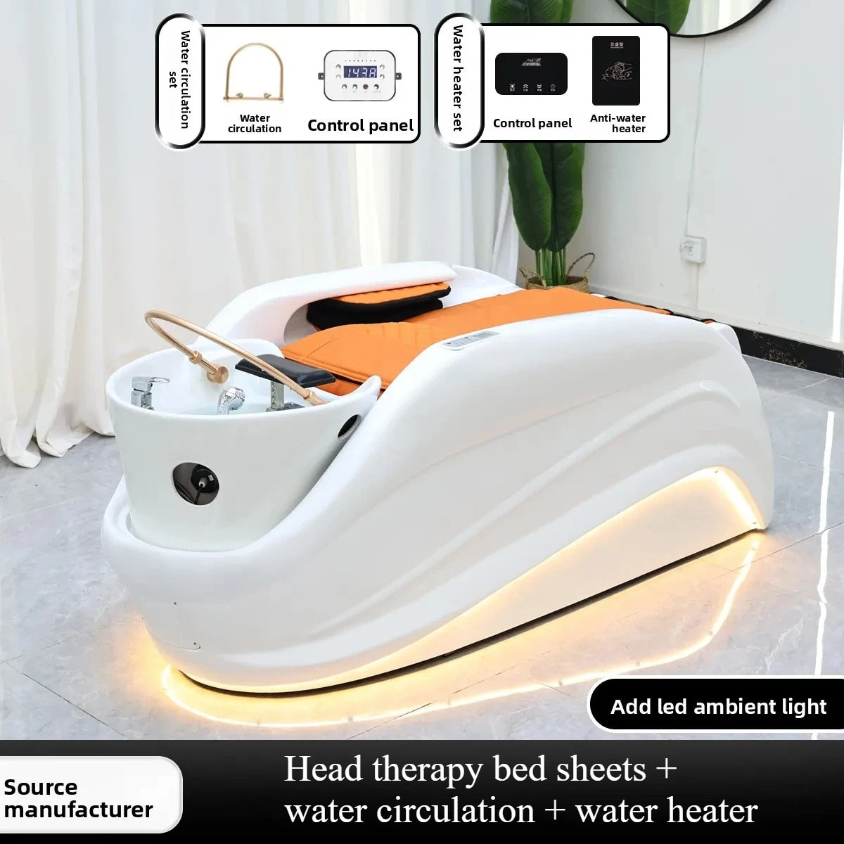 Professionelle Salon-Spa-Massageliege, elektrische Smart-Wasserkreislauf-Duschtisch, Schönheitsausrüstung für Kopfhautbehandlung, Friseursalon