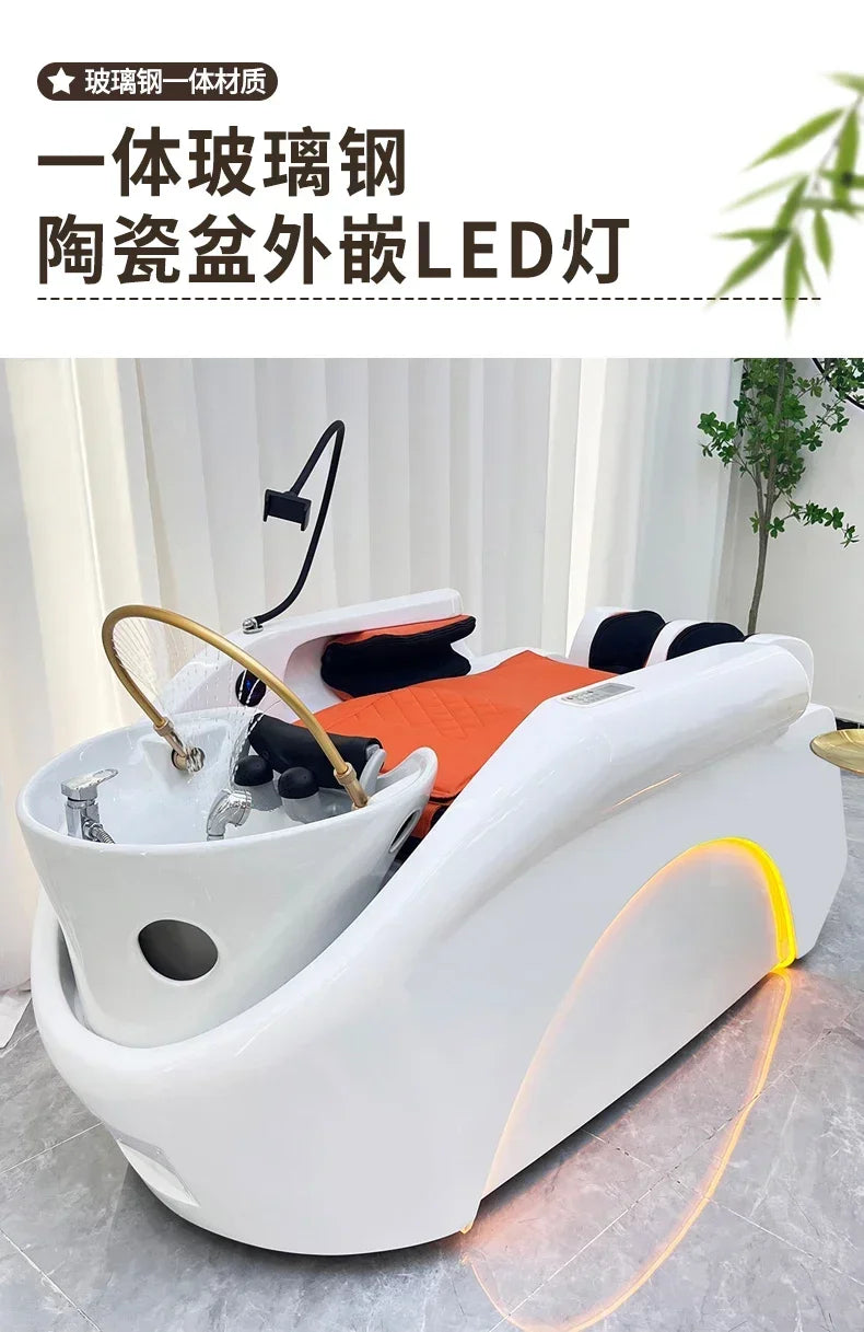 Asmt59 High-End Intelligente Massageshampoo-Liege Spezielle Wassertemperatur-Zirkulation Automatische Multifunktions-Friseursalon-Waschanlage