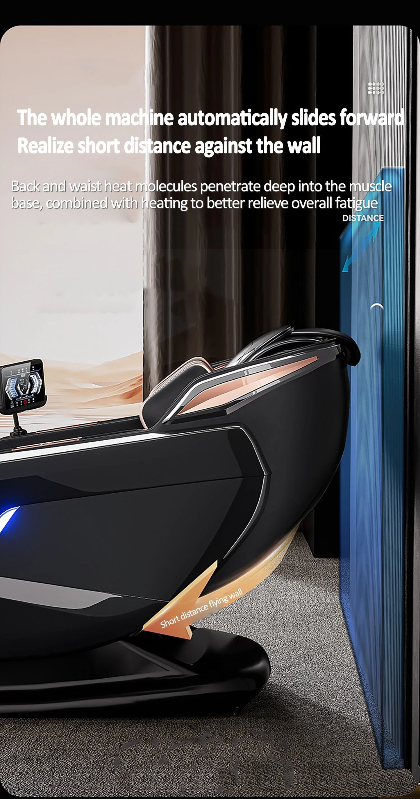 Luxuriöser elektrischer 4D-Massagesessel Zero Gravity SL-Track & Wärmetherapie Ganzkörper-Airbag Yoga Stretching Shiatsu-Liegesessel Massage
