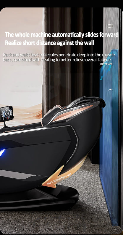Luxuriöser elektrischer 4D-Massagesessel Zero Gravity SL-Track & Wärmetherapie Ganzkörper-Airbag Yoga Stretching Shiatsu-Liegesessel Massage