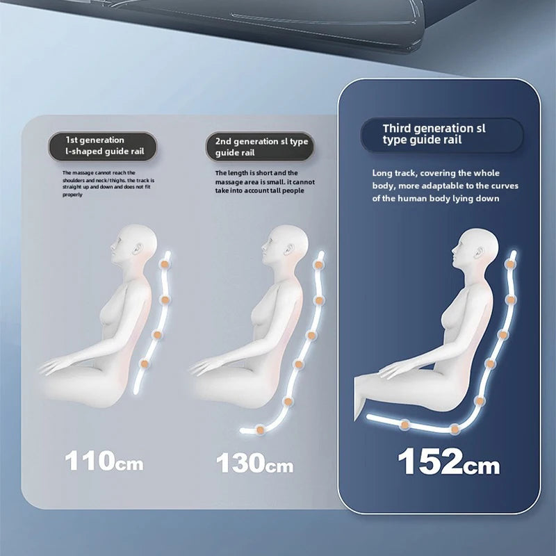 Ganzkörper-Zero-Gravity-Massagesessel mit Rücken-, Taillen-, Hüft-, Bein- und Fußmassage, 10 Rollen, Heizung, LCD-Touchscreen