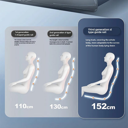 Ganzkörper-Zero-Gravity-Massagesessel mit Rücken-, Taillen-, Hüft-, Bein- und Fußmassage, 10 Rollen, Heizung, LCD-Touchscreen