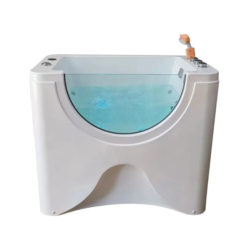 2026 Modernes Design Ozon Professioneller Haustier-Hunde-Whirlpool Freistehende Massage-Haustierbadewanne Wasch-Pflege-LED-Haustier-Spa-Badewanne