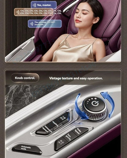 Fauteuil de massage intelligent 4D+4D, massage complet du corps, zéro gravité, fauteuil inclinable électrique Shiatsu avec rouleaux pour les pieds, scan corporel, chauffage