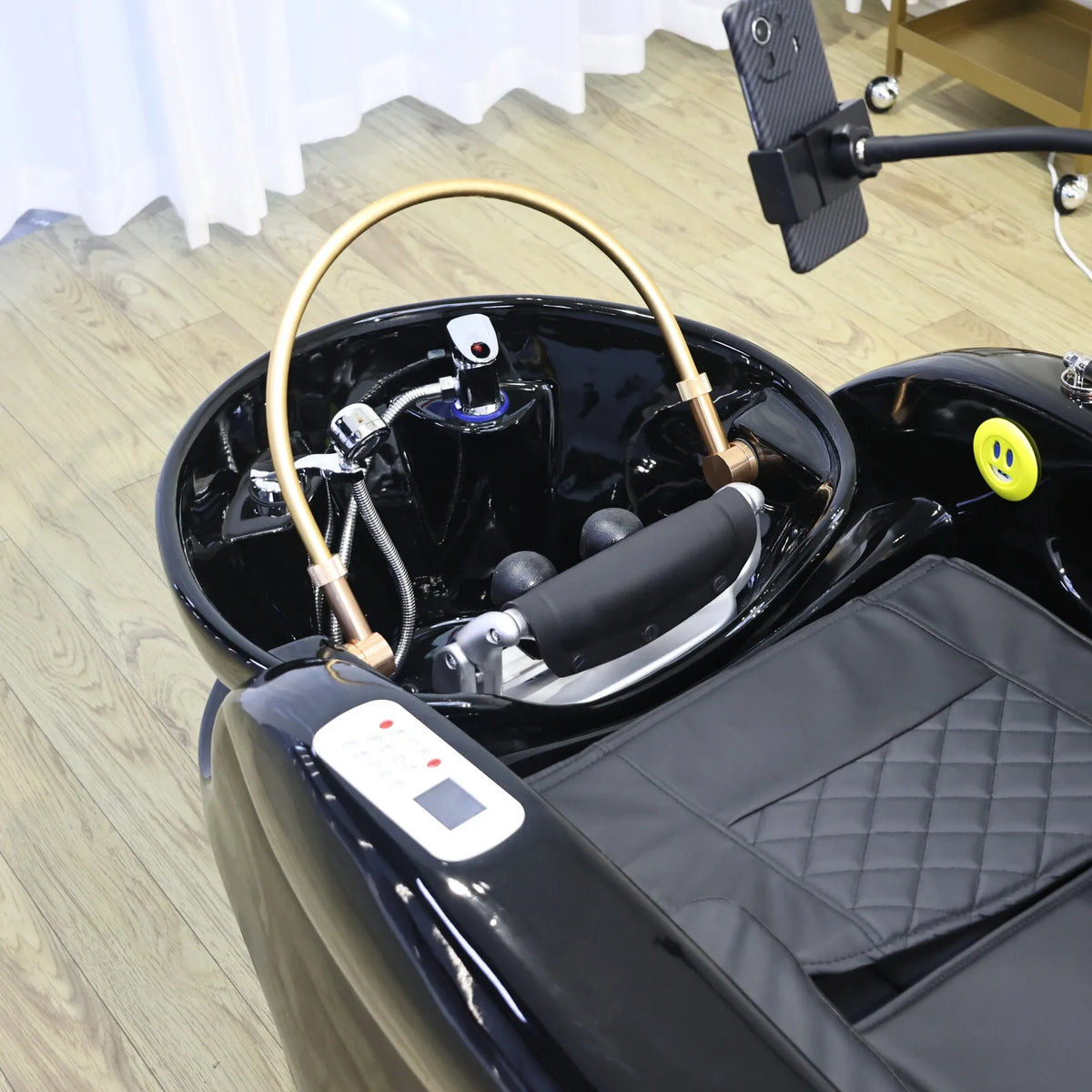 Luxuriöses automatisches Massage-Shampoo-Bett mit ergonomischem Design, LED-Lichtleiste, ideal zum Haarewaschen und Entspannen im Salon