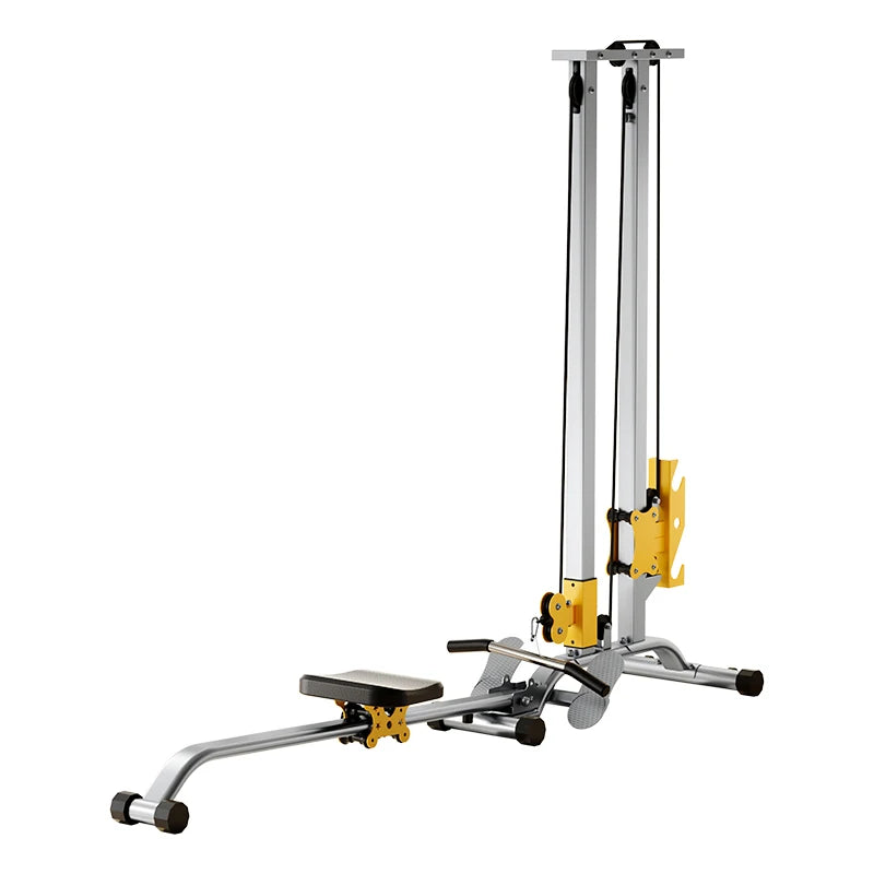 Home Gym LAT Pull Down Machine with High & Low Pulleys Fitness Rowing Machine100KG with LAT and Low Row Bars for Muscle Training