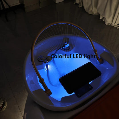 Hersteller liefert Head Spa Bett Haar-Shampoo-Stuhl LED-Licht elektrische Massage Shampoo-Stuhl mit Kopf-Physiotherapie-Shampoo
