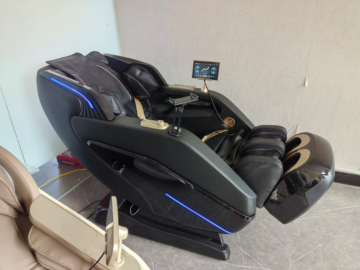 Luxus-Massagesessel Zero Gravity Ganzkörper-Airbag SL-Track Heizung Bluetooth-Musik AI-Sprache Bürostuhl 3 Jahre Garantie