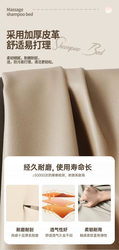 Barber Shop Lounge Shampoo Chair Bed Ear Picking Equipment Sink Shampoo Chair Comfort PU Leather Furniture Shampooing Lit MHXFY