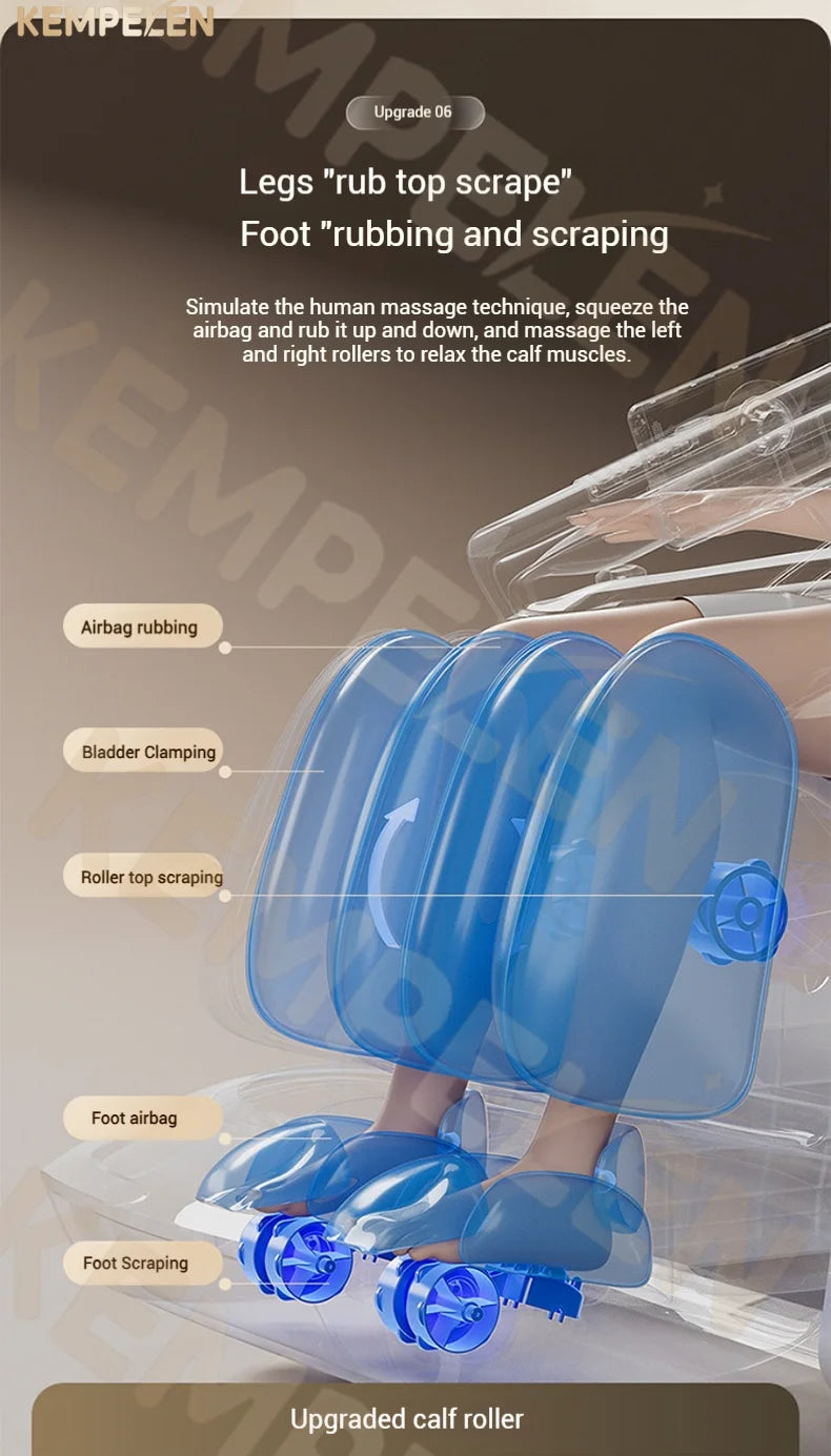 Dual-Core-Massagesessel für Rücken- und Schlafentlastung, 4D+3D-Tiefenmassage mit Wiegefunktion und Meditation
