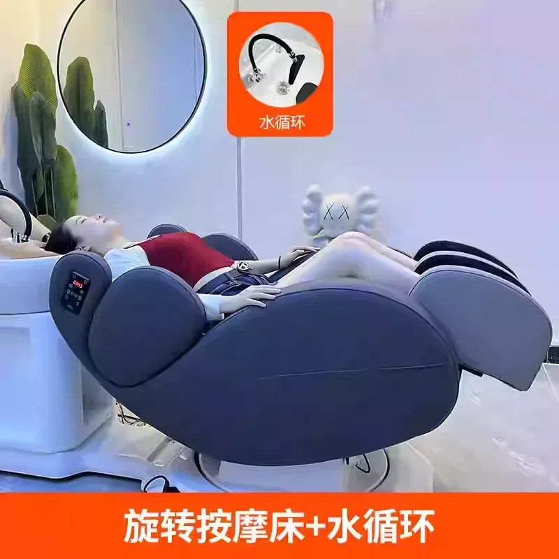 2026 Intelligent electric massage silk domain hair care chair, hair salon flushing bed, hairdressing chair, multifunctional