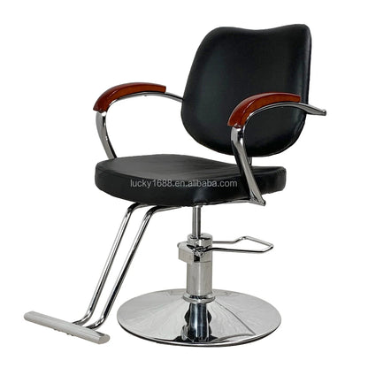 Verstellbarer Friseurstuhl mit Hydrauliklift 360° drehbar, PU-Leder Salonstuhl für Friseure, Beauty Spa Friseurladen