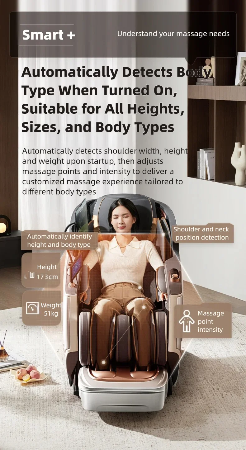 6D Smart Sensory Dual Movement SL-Track Massage Chair Thai Stretch Electric Leg Lift Leisure Sofa Zero Gravity Home Office Chair