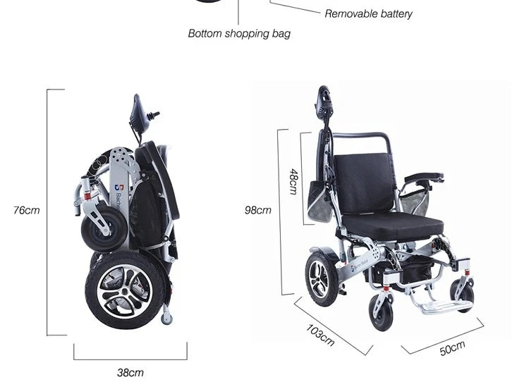 BC-EA8000 Electric Wheelchair Lightweight Foldable Electric Wheelchair Germany Portable Electric Wheelchair