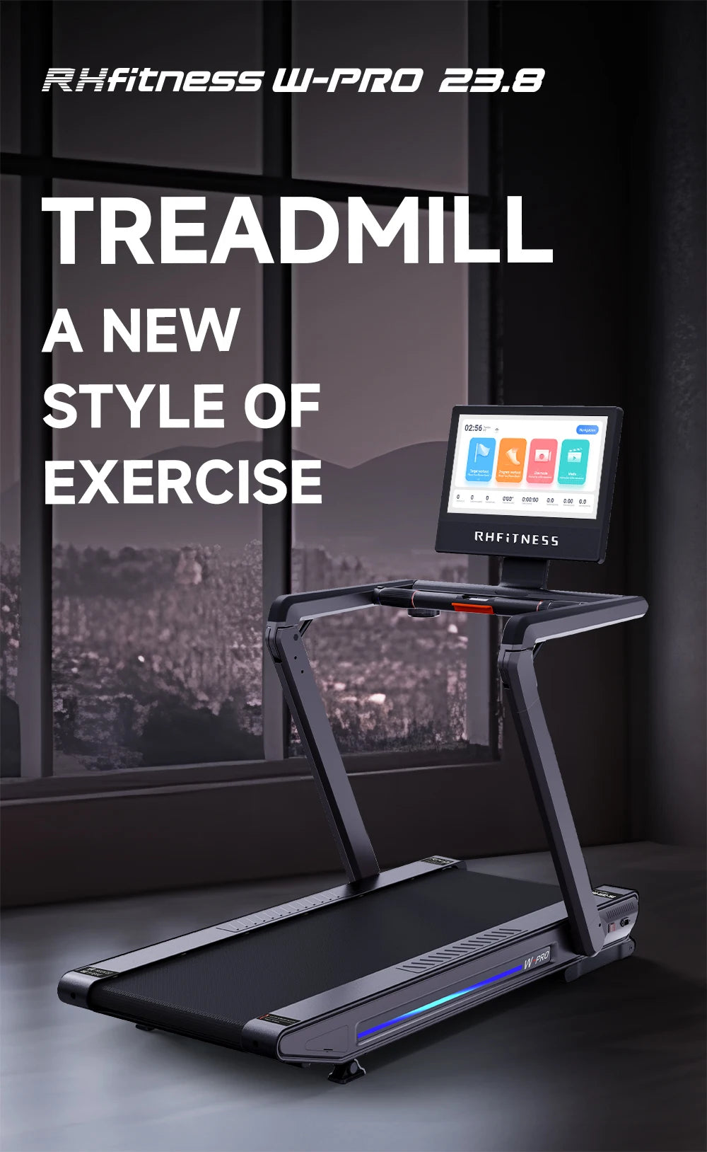 RH Home Fitness Adjustable Silent Foldable & Multifunction Treadmill Indoor Treadmill for Gym