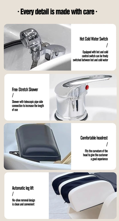 Japanese Head Spa Hair Washing Massage Bed Station Massage bed With Steam SPA Head Water Therapy