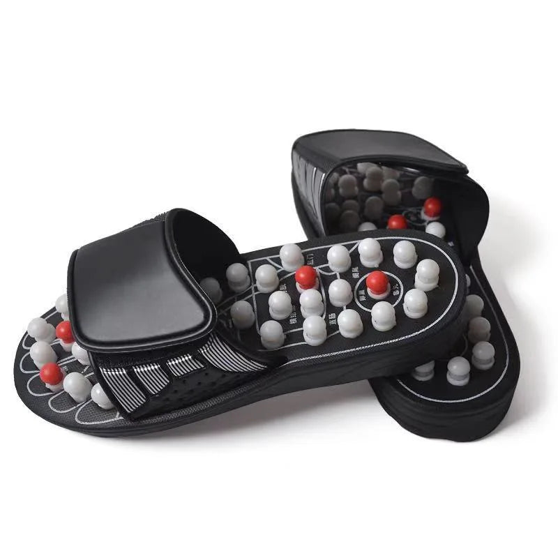 1 Paar Fuß-Akupressur-Massagepantoffeln für Füße Unisex Zuhause Plantarfasziitis-Linderung Akupunkt-Reflexzonenmassage-Gesundheitspflege-Massagegerät