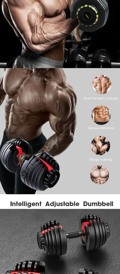 Home Gym Commercial Weightlifting Exercise Equipment Customizable Commercial Rack 24kg 40kg Adjustable Dumbbells Set