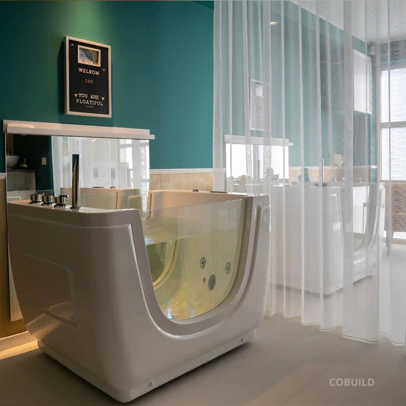 Kinderbadewanne, weißer Fiberglas-Verbundwerkstoff, optionale Zusatzfunktionen und Konfigurationen, anpassbar