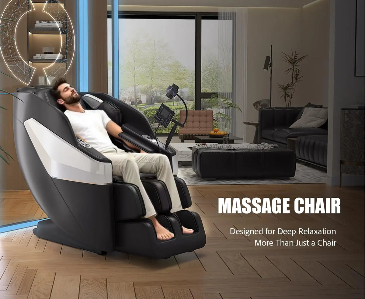 SL Track 3D Massage Chair with Body Scan, Zero Gravity Shiatsu Massager Chair with Heat, Foot Roller, Bluetooth for Home Office