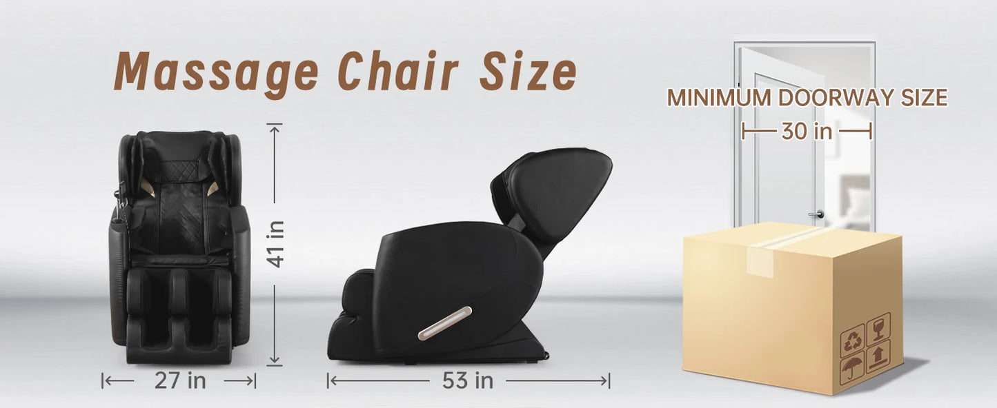 Massagesessel mit Zero-Gravity-Funktion, Massagesessel mit Heizung, Airbags, Fußrollen, Bluetooth-Lautsprecher