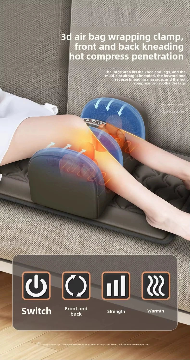 Ganzkörpermassage-Matratze Wellenförmige Vibrationsentspannung mit Fingerdruck-Kissen Rücken-Fuß-Massage Manuelle Airbag 12V3A Adapter