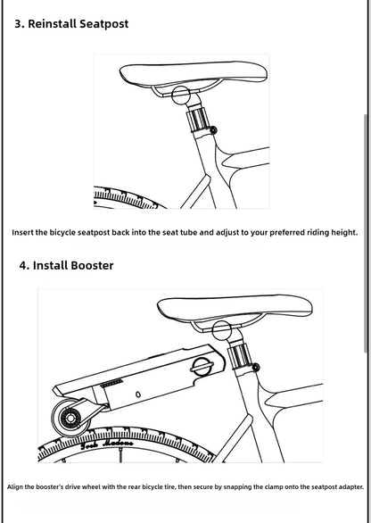 P.Wheel vélo électrique Booster 18V10AH batterie 200w Portable vélo Booster accessoires durables vélo VTT Suite
