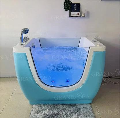 l Home Freestanding Hydrotherapy Baby SPA Bathtub Massage Thermostat Soaking Bathtub Acrylic Children's Bathtub