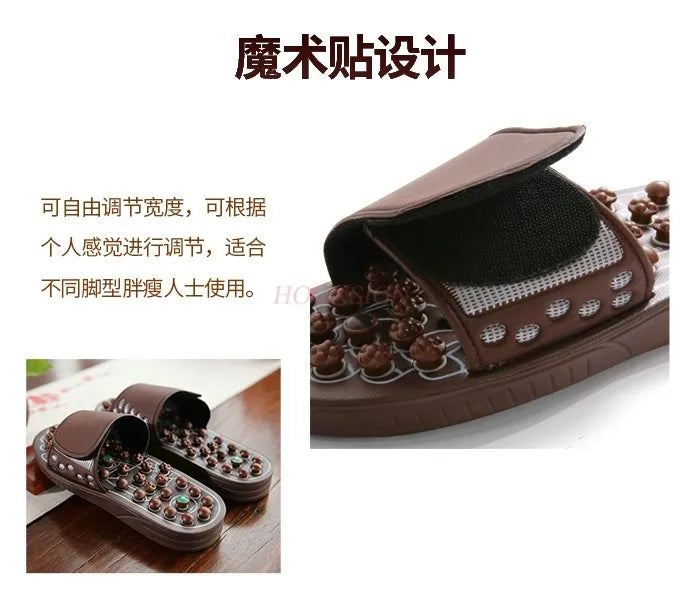 Massageslipper, Jade-Akupunkt-Fußtherapieschuhe, rutschfeste Haussandalen, Massage-Schuhe für Herren und Damen