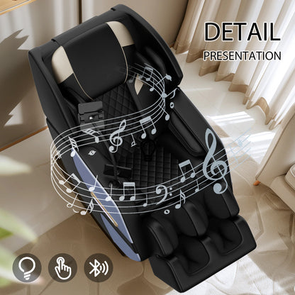 Massagesessel mit Zero-Gravity-Funktion und Ganzkörper-Luftdruckmassage, Fußentspannung und Bluetooth-Audioverbindungsfunktion