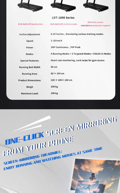 2025 Neues Design Kommerzielles Laufband Cardio-Trainingsgeräte Fitnessstudio Spiegel-Laufband für Bodybuilding