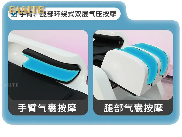Automatic intelligent electric massage shampoo bed barber shop hair beauty hair treatment fumigation integrated bed