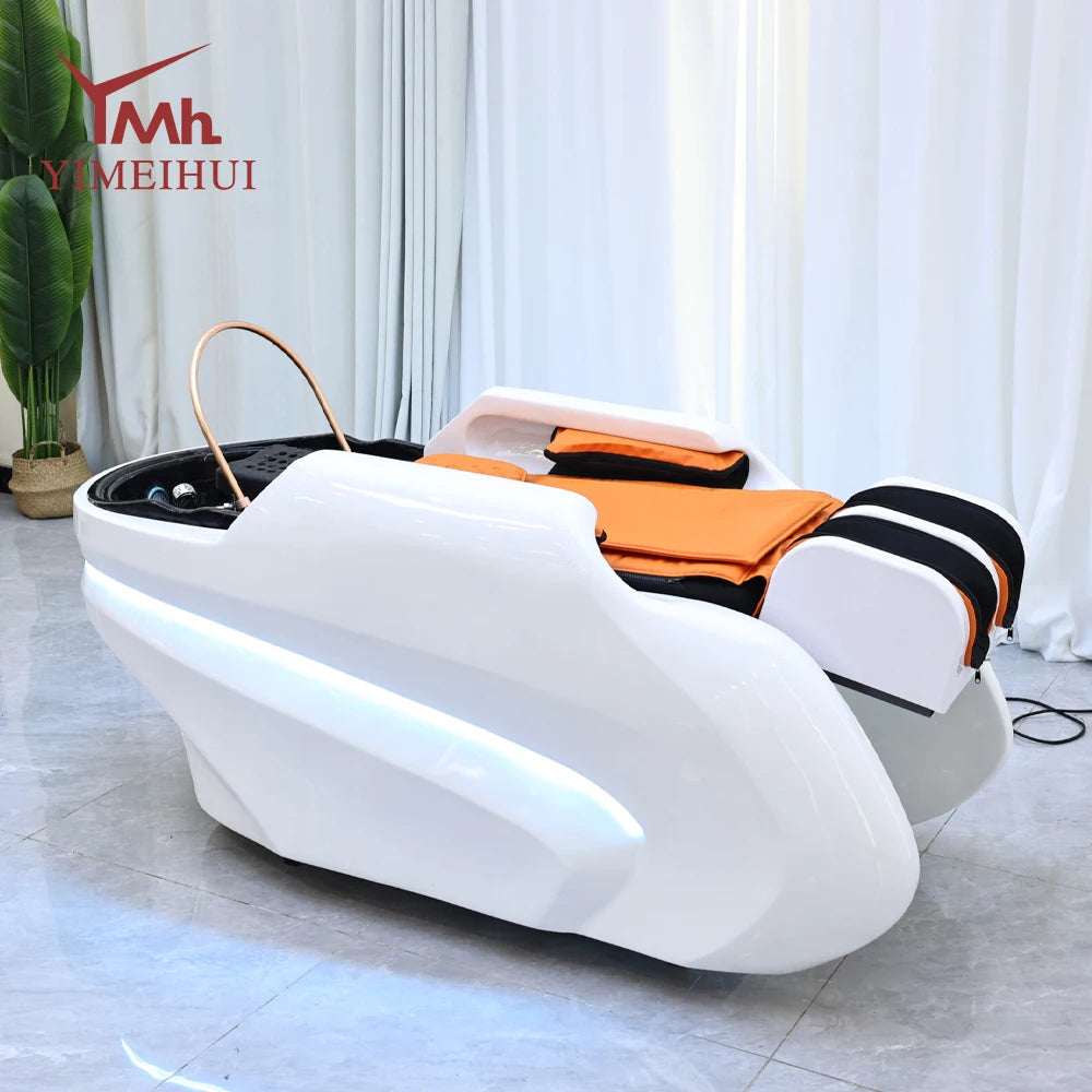Luxuriöses professionelles Gesundheits-Shampoo-Bett, Spa-Kopf-Wassertherapie, elektrisches Massage-Shampoo-Bett