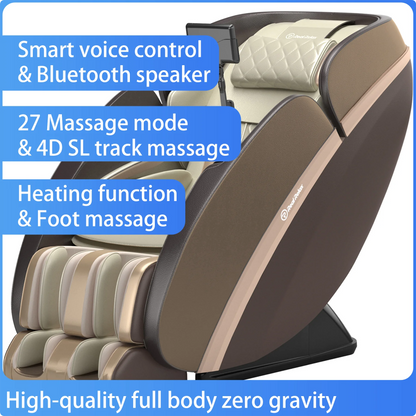 Manufacturer  4D Luxury SL Track Full Body Zero Gravity Shiatsu with AI Care Voice Control Heating Massage Chair