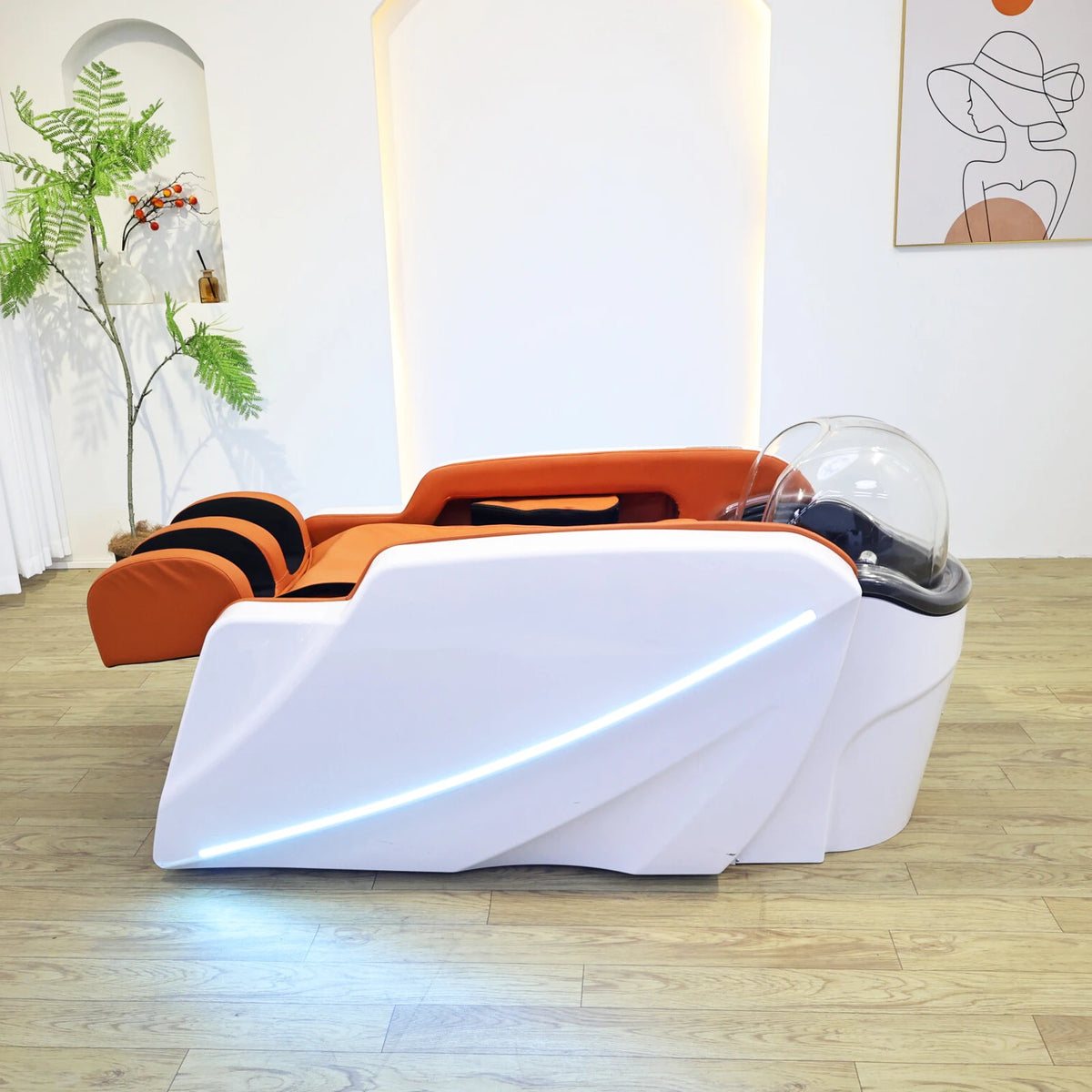 High-End elektrisches Massage-Haarwaschbecken Premium-Saloneinrichtung für professionelle Friseurdienstleistungen in gehobenen Regionen
