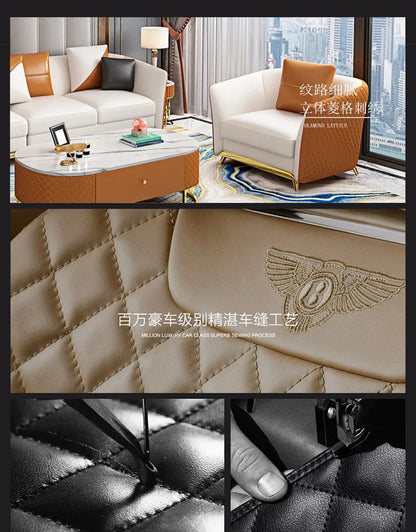 Designer Genuine Leather Sofas Fancy Modern Luxury Individual Loveseat Sofa Sectional Italian Sofy Do Salonu Home Furniture