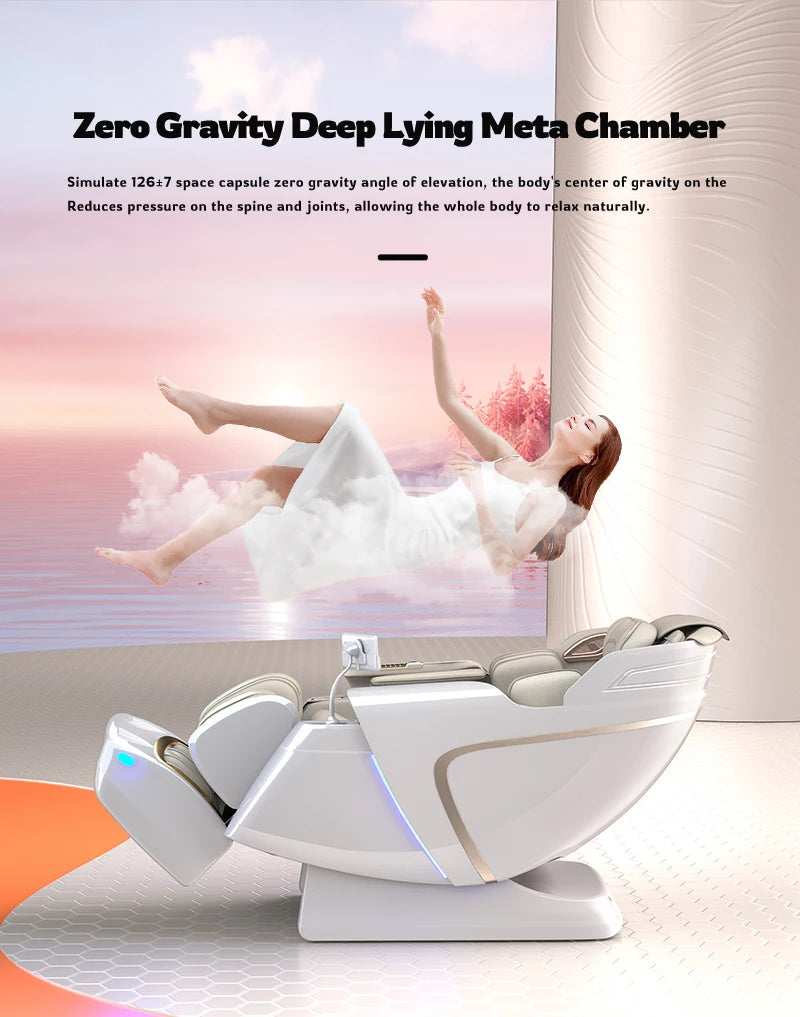 4D Zero Gravity Massage Chair with SL-Track/AirBag & 3D Body Scan - Dual Core Electric Recliner Sofa for Home Office