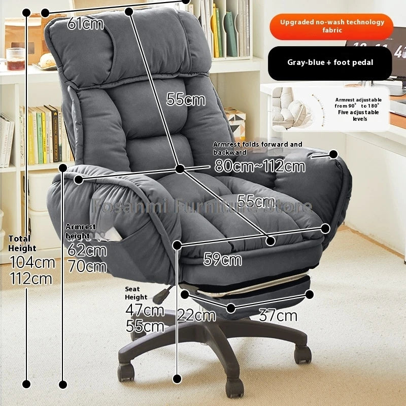 Komfortabler weicher Bürostuhl mit verstellbaren Armlehnen Ergonomischer Home-Office-Stuhl mit breiter Sitzfläche High-Back Gaming-Sessel