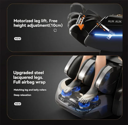 Dual-Core 6D+6D Massagesessel Ganzkörper-Schwerelosigkeits-Massagesessel mit Heizung Tiefenentspannungs-Massagesessel