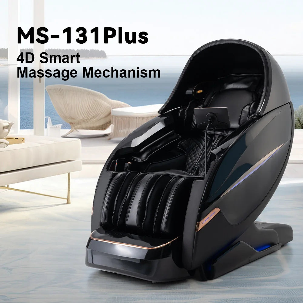 OSKOR 4D Zero Gravity Massagesessel Ganzkörperkabine mit Schlafhaube – Shiatsu Massagesessel mit Wärme, Körperscan, SL-Schiene