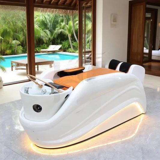 Head Spa Therapy Water Circulation Shampoo Massage Bed Salon Furniture