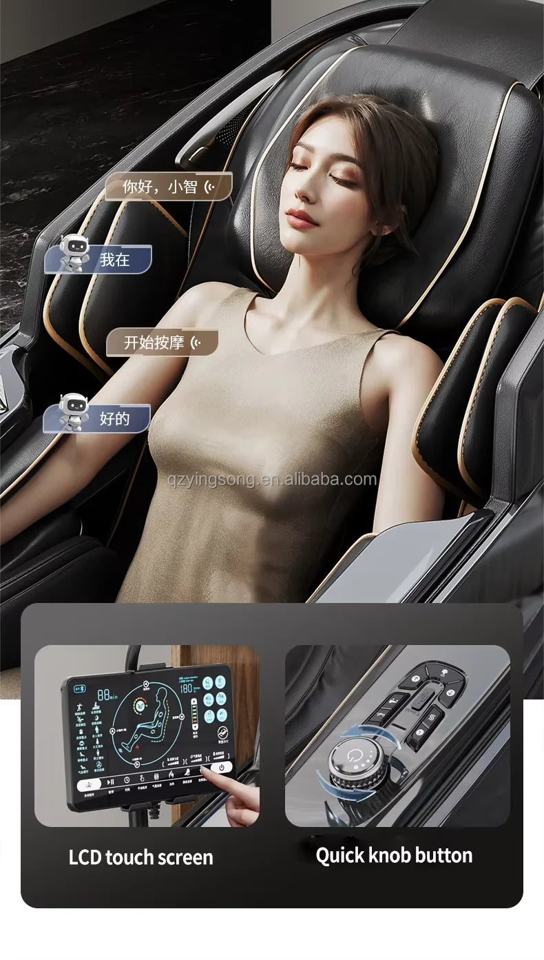 Full body zero gravity heating deep tissue massage chair, Bluetooth roller massage chair
