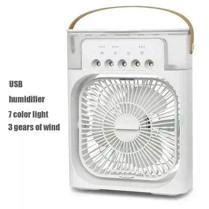 3-in-1 Portable Air Conditioner Fan with LED Night Light – Mini Air Cooler & Humidifier for Home/Office