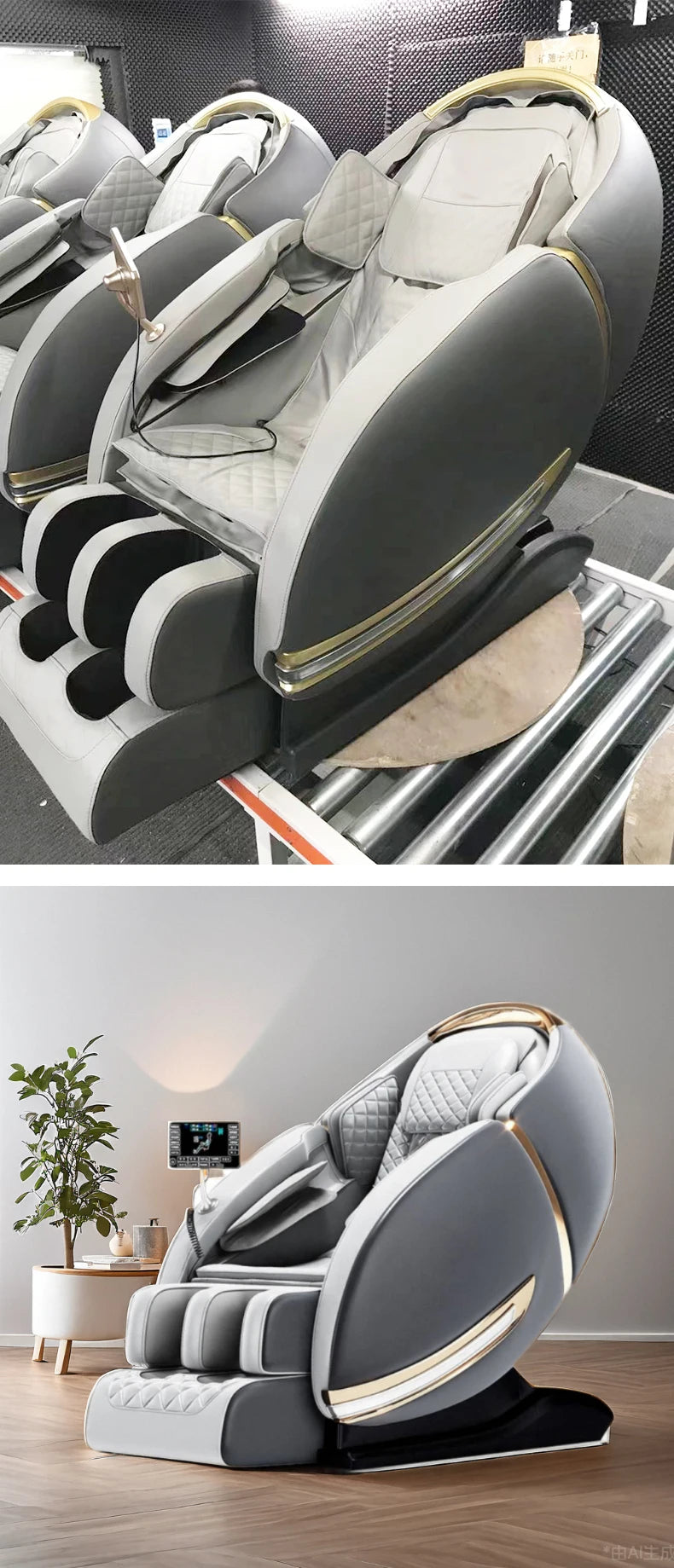 2 Jahre Garantie 4D SL Airbag Zero Gravity Ganzkörper-Massagesessel Home 3D Büro-Fußroller Shiatsu Bürostuhl Massagesofa