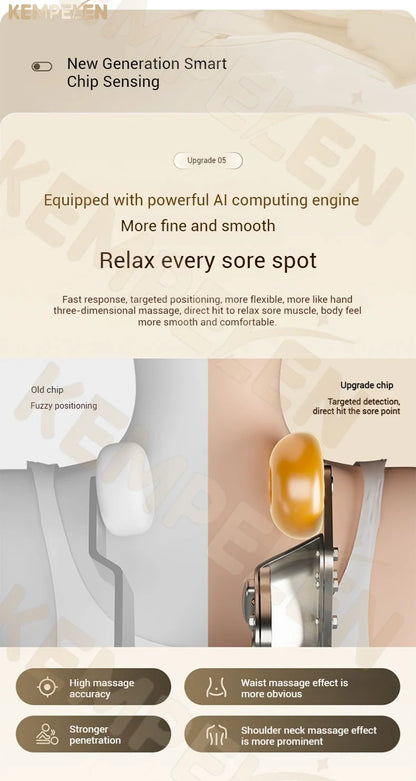 Dual-Core-Massagesessel für Rücken- und Schlafentlastung, 4D+3D-Tiefenmassage mit Wiegefunktion und Meditation