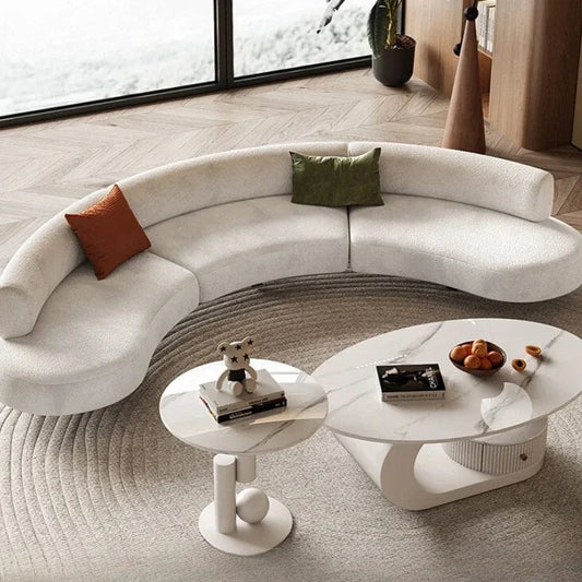 Comfortable Minimalist Nordic Sofa – Curved Modern Designer Lounge for Living Room, Elegant Home Furniture