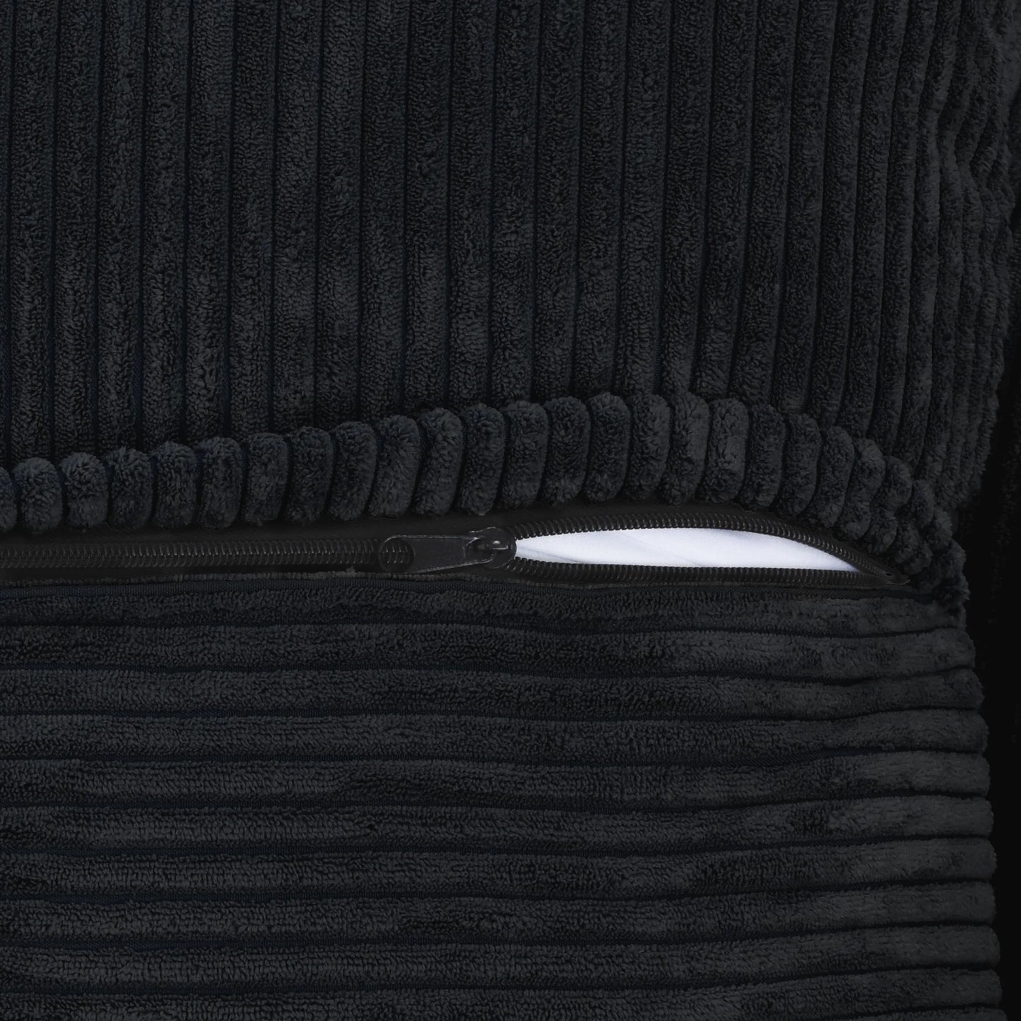 Modernes Cord-Sofa mit 4 Kissen, 102" L-förmiges Sofa mit Chaiselongue und Ottoman, Hartholzrahmen-Sofa für das Wohnzimmer
