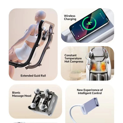2025 Ganzkörper-Massagesessel Luxus Zero Gravity Shiatsu Elektrische Heizung SL Track 4D Massagesessel Ai Sprachsteuerung