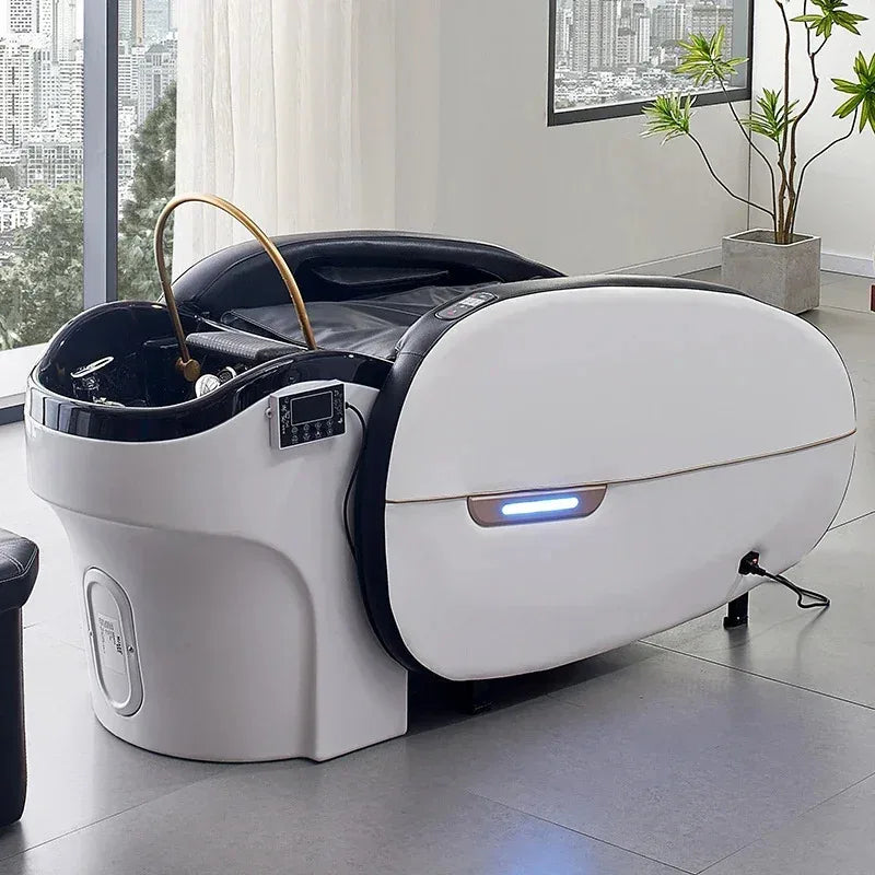 Neuestes modernes intelligentes komfortables elektrisches Mehrzweck-Haarwaschsalon-Tisch-Massage-Shampoobett 2025